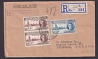 Nigeria reg. cover to Sweden 1946 Victory set YABA first day cancels FDC