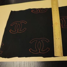 Chanel Moire Scraps 17x50 Black COCO Mark Good condition