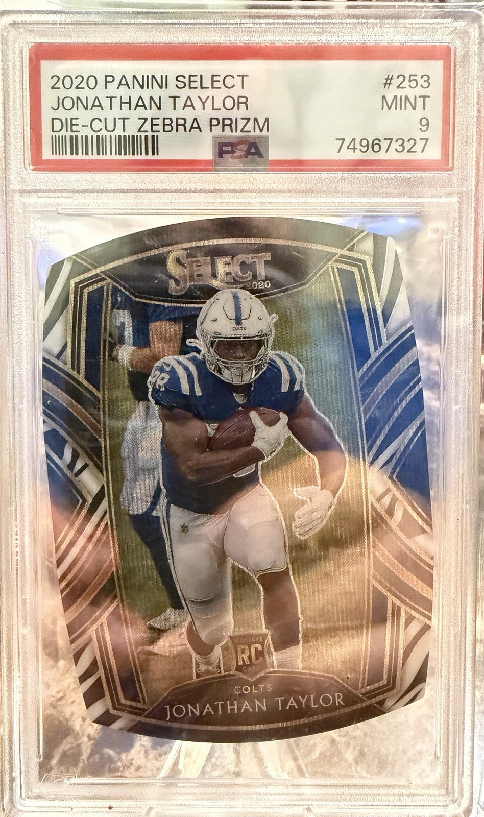 2020 Panini Select - Field Level Jonathan Taylor #353 Zebra Prizm Die-Cut (RC)