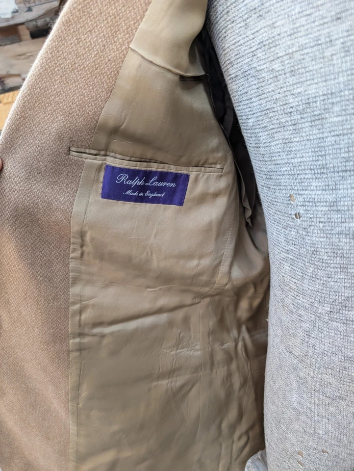 Ralph Lauren Purple Label Sport Coat 100% Camel Hair Made in England Size 44L - Image 2 of 4