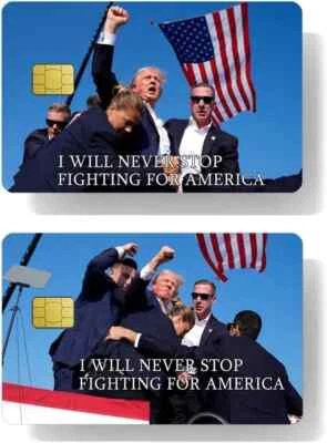 ANY CUSTOM PRODUCT Credit Card Skin Stickers Trump MAGA Rally UV Vinyl Credit Card Skins 2 Pack