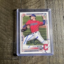 Ryan Webb IP Signed Auto 2021 1st Bowman Draft Cleveland Indians #BD-57