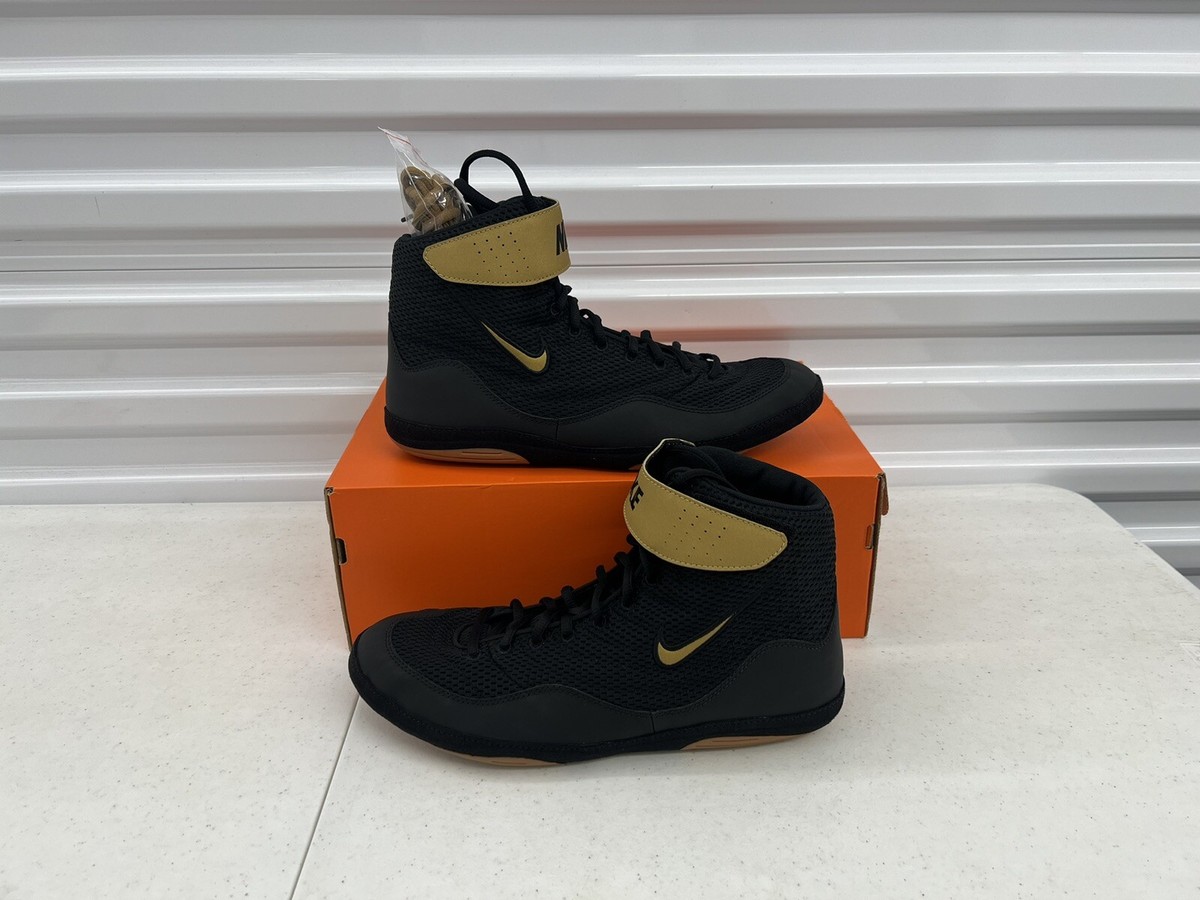 black and gold nike boxing shoes