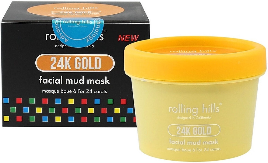 Masque boue Or 24K Rolling Hills cosmétique visage anti-fatigue femme