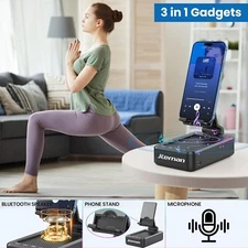 Cell Phone Stand with Wireless Bluetooth Speaker and Anti-Slip Base HD Surround
