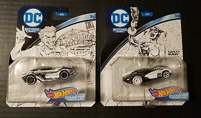 DC Comics Character Car 3 Models Batman Joker Harley Quinn 1:64 Hot Wheels DKJ66