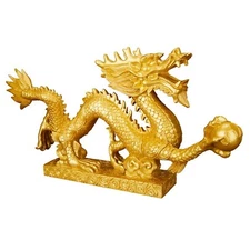 Chinese Dragon Figurine for Home Decor, Resin Good Luck Statues, Feng Shui Or...