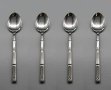 Hampton Stainless Flatware  BAMBOO Large Soup Spoons - Set of Four *