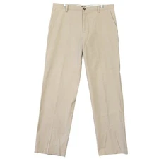 Dockers Tan Khaki Pants Preppy Chino Classic Fit Straight Flat Front Men Size 36