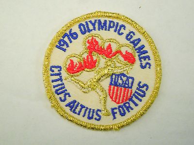1976 Olympic Games Motto Citius Altius Fortius W/ Gold Thread Souvenir Sew Patch