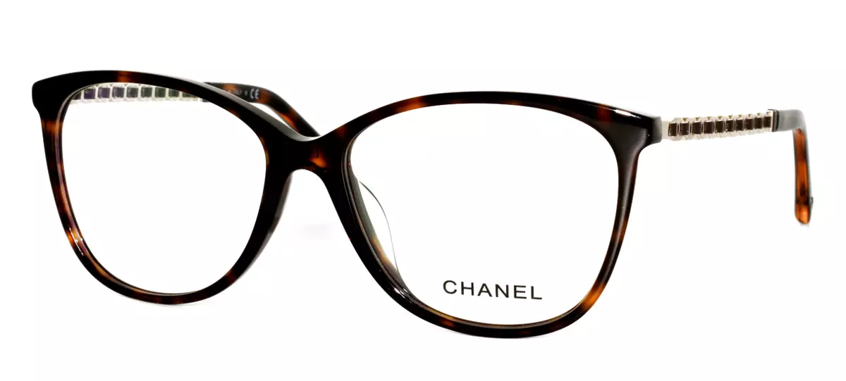 CHANEL 3408Q Square Metal & Calfskin Glasses