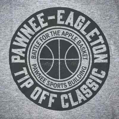 Parks & Recreation Pawnee Eagleton Tip Off Grey T-Shirt Unisex Medium New
