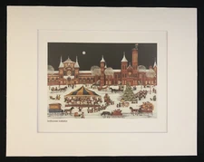 "Smithsonian Institution" by Carol Dyer 11 x 14 Matted Folk Art Print