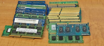 MIX LOT OF 30 X 2 SAMSUNG SK HYNIX  ELPIDIA CRUCIAL  PC3 DDR3 PC3L RAM MEMORY