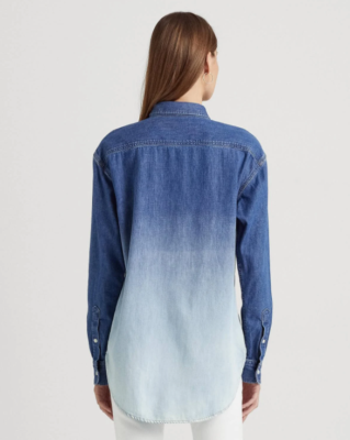 LAUREN Ralph Lauren Womens Ombre Chambray Shirt Size XS 12598 | eBay
