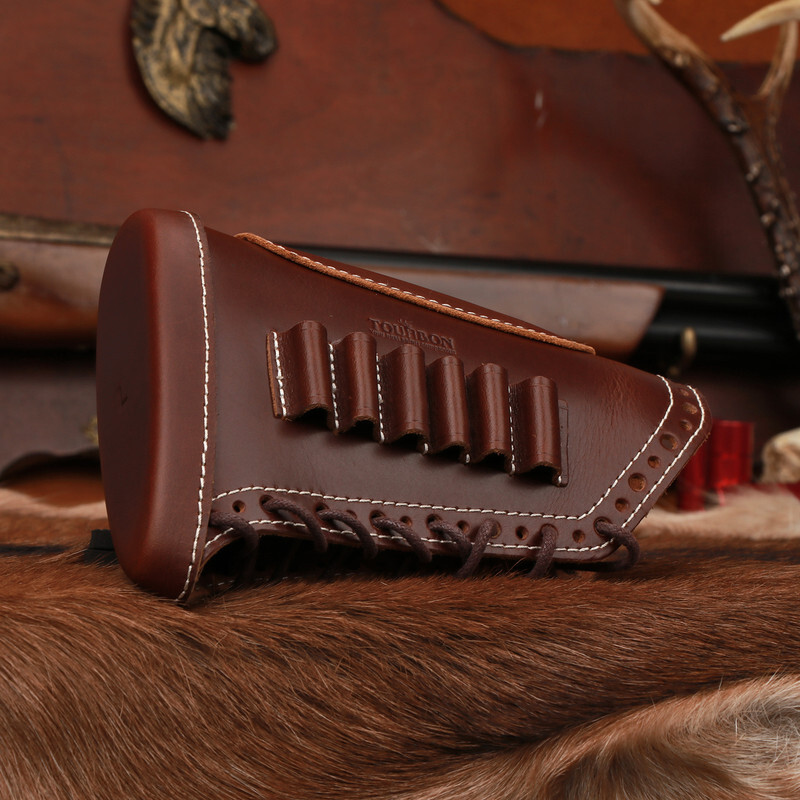 TOURBON Leather Rifle Stock Recoil Pad Cheek Rest Ammo Holder-Special ...
