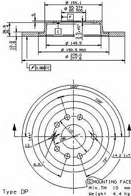 DISCOS DE FRENO DELANTEROS + TRASEROS BREMBO + PASTILLAS OPEL VECTRA C GTS 1.8 16V 2002-2006 - Imagen 3 de 9
