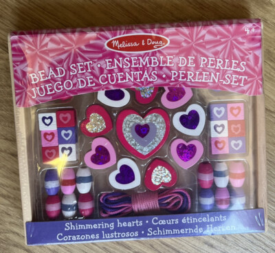 Melissa & Doug Schimmernde Herzen Holzperlen Set - 19495