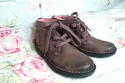 ECCO Girls Toddler Lace Up Leather Boots Euro Size 32/US Size 1