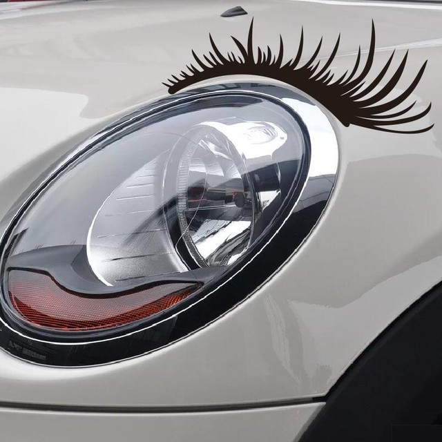 Car Decals Eyelashes Stripes 10'' for Smart Vinyl Headlight Stickers
