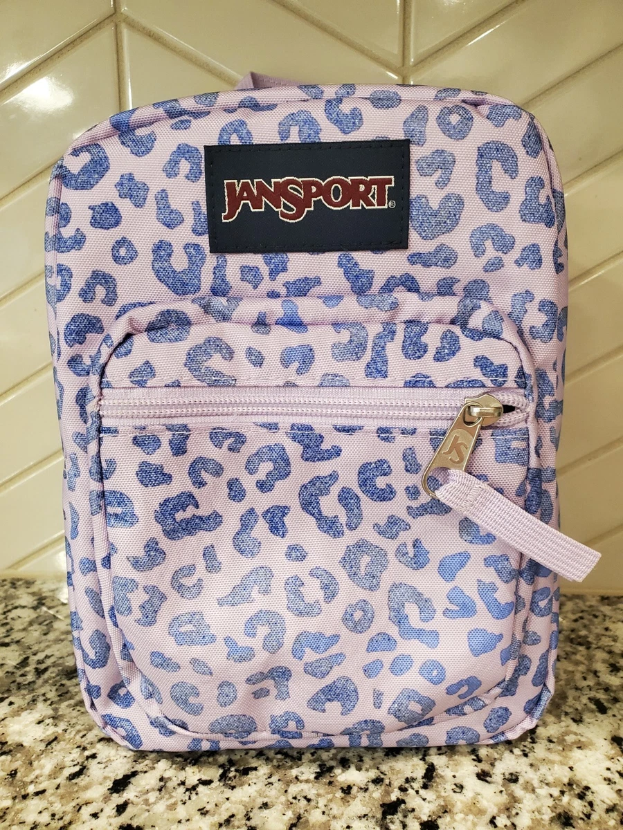 JanSport Girl's Big Break "Loud Leopard" Purple Cat Print  Insulated Lunch Bag