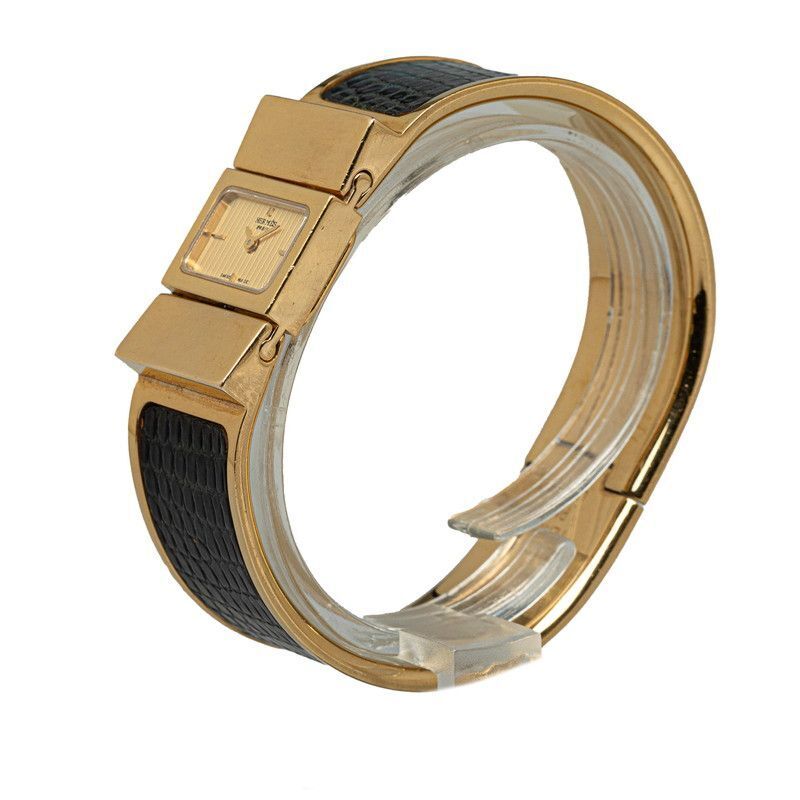 Hermes Loke Bangle Watch LO1.201 Plated Leather Wrist Watch Hermes Loke Bangle Watch LO1.201 Plated Leather Wrist Watch