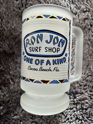 Rare Ron Jon Surf Shop  One Of A Kind  Cocoa Beach, FL Glass With Handle