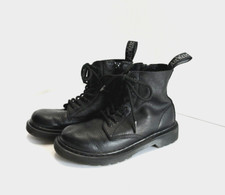 Dr. Martens Pascal Mono 1460 Black Leather Zipper Unisex Kids Combat Boot Size 1