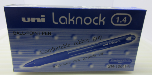 Uni-Ball Laknock SN100/14 Kugelschreiber, 1,4 mm, Blau, 3 Stück