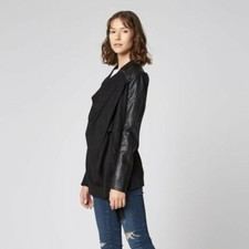 Drape Front Jacket With Shoulder Zip Detailing Size L New Without Tags