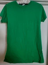 Womans T Shirt Crew Short Sleeve Light Weight Active Basic Stretch, Green,  Med