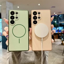 For Samsung S22/S23/S24/S25 Ultra Magnetic Shockproof Slim PC TPU Bumper Case 