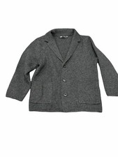 Zara Kids Girl's Charcoal Gray Knit Blazer Jacket Lapel Wool Blend 2756/751 6-7