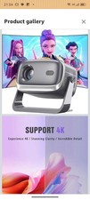 Projector 4K, Smart Mini Projectors Built-in Apps, 35000 Lumens, HD 1080P, Auto