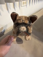 Vintage 9  Stuffed Bull Dog Missing Nose