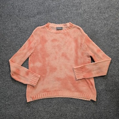 Wooden Ships Sweater Womens Size Medium Pink Tie Dye Oversized Boxy Top Casual