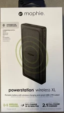 mophie powerstation Wireless Power Delivery  XL 10K Black Large Internal Battery