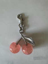 PINK CHERRY/SILVER HARDWARE BAG CHARM