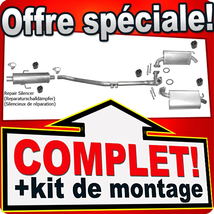 Échappement avant avec silencieux pour Mazda 6 GG GY 2.0 et 2.3 essence
