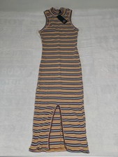 Wild Fable XS sleeveless knit bodycon dress multicolored mockneck stripe pattern