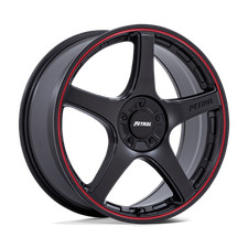 19x8 Petrol Pe003 P2e Matte Black W Red Lip Wheels 5x4.255x4.5 40mm Set Of 4