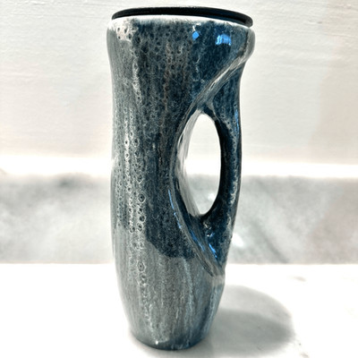 Handmade One Of A Kind Pottery Hot Or Cold Ceramic Mug With Lid Multicolor