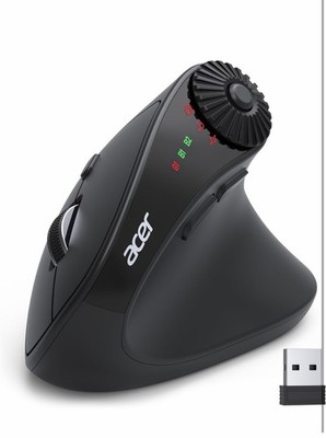 Acer Office Vertical Computer Mice, Right Hand Ergo Mice, 8 Buttons 2.4GHz USB