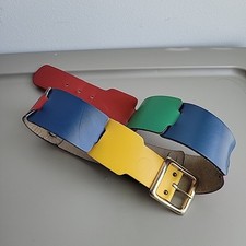 Calderon Genuine Leather Colorful Chain Link Belt - Size Medium