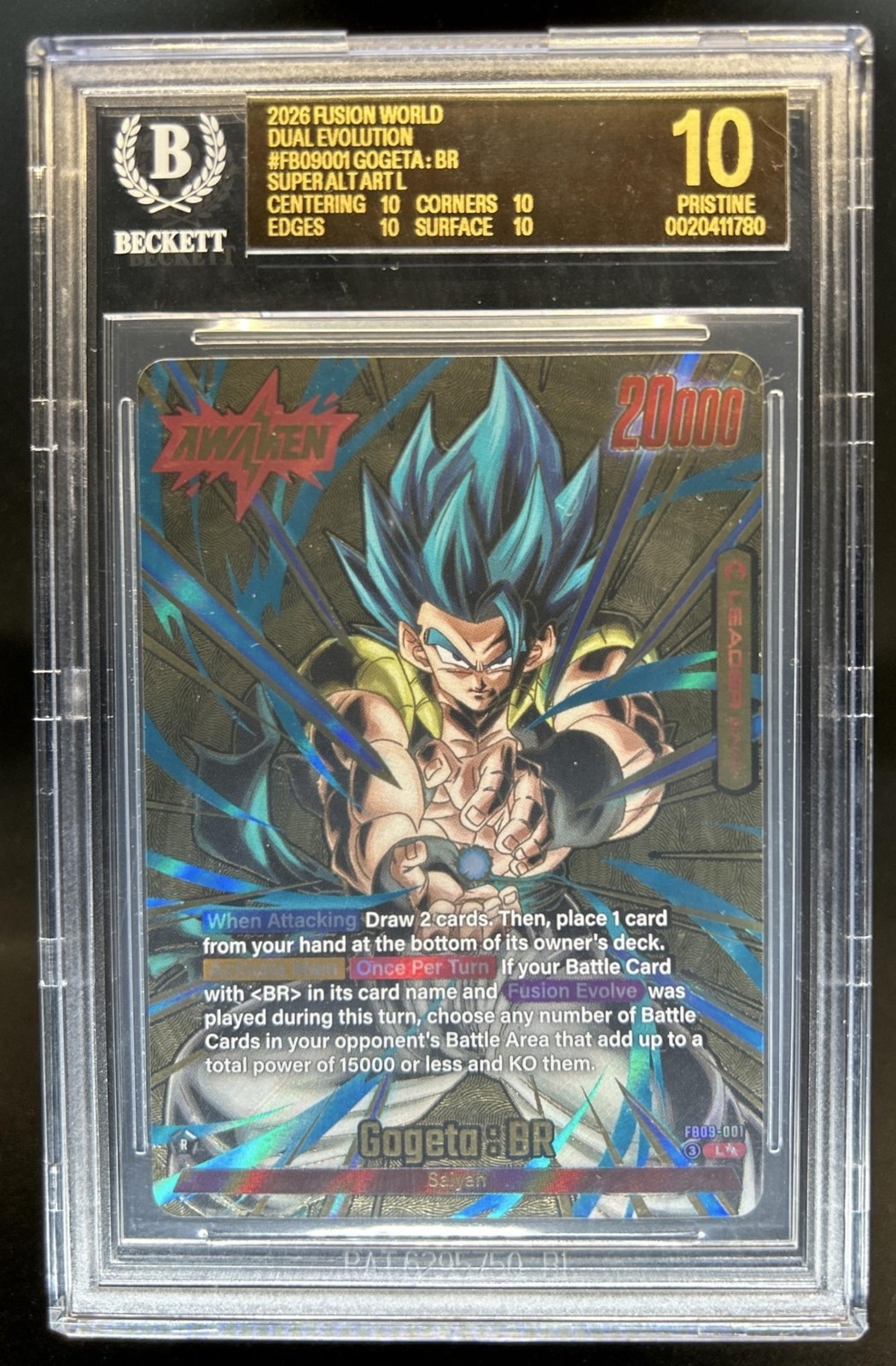 2026 Dragon Ball Super Gogeta : BR Leader Alt Art #FB09001 BGS 10 Black Label view 1