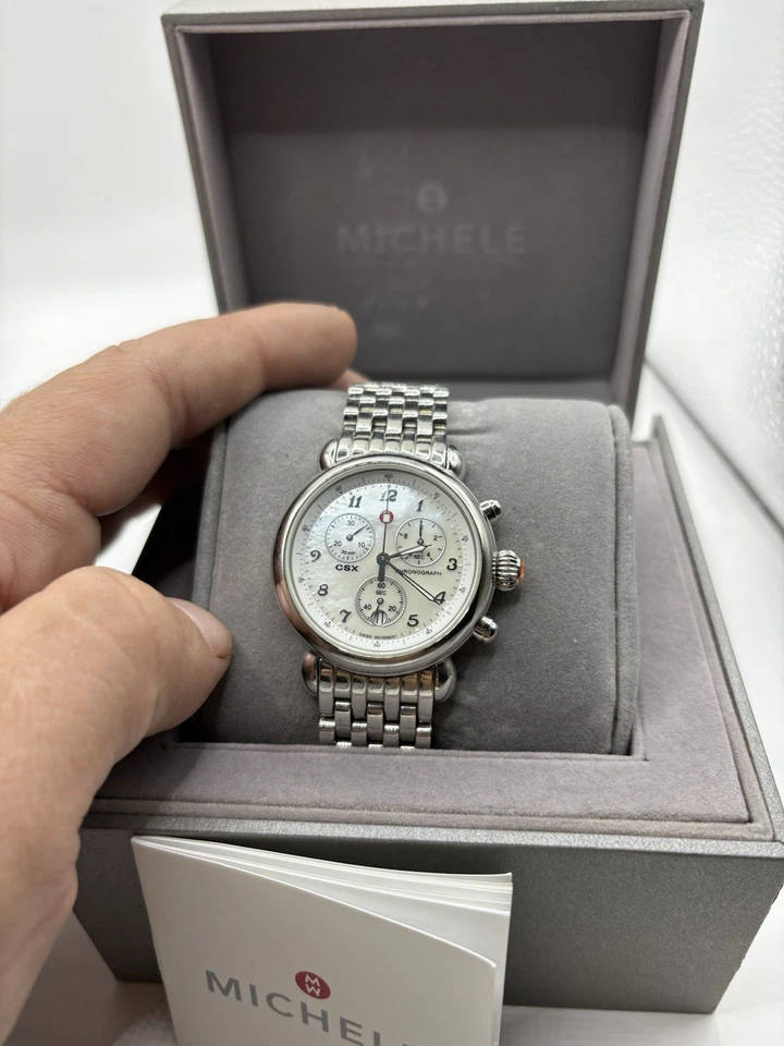 Michele CSX 36mm Chronograph Stainless Steel MW03C00A0025 Watch Swiss W/ Box - Image 4 of 4