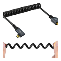 Twozoh Micro Hdmi Kabel 90 Grad Winkel 1,5 M, Spiralkabel, 4K 60Hz, Hdmi
