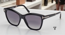 Tom Ford FT1087 01D Plastic Shiny Black Smoke Polarized 54 mm Women's Sunglasses