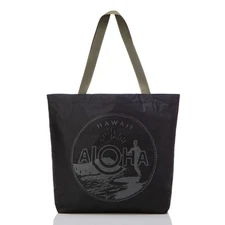 Aloha Collection Reversible Bag Waikiki Seal Charcoal On Black NWT