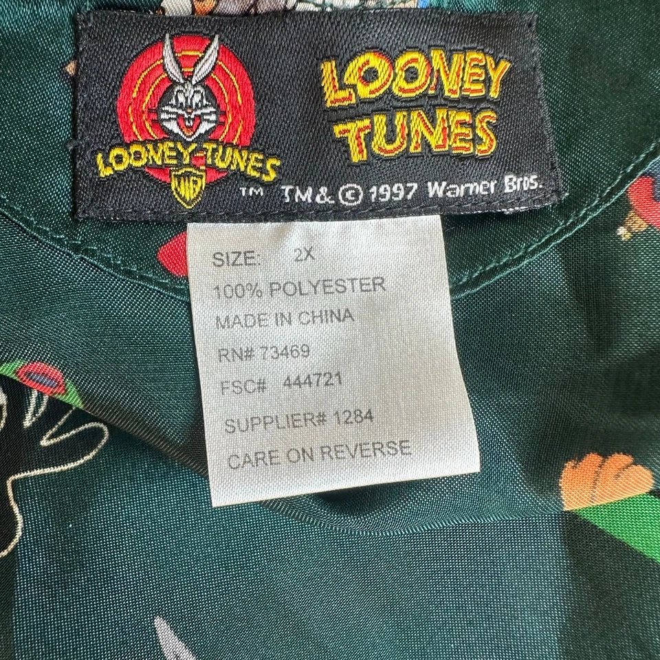 Looney Tunes Personajes de Navidad, Verde Oscuro, Vestido de Dormir Satinado - 2X Foto 3 de 4